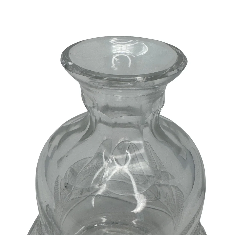 Vintage Cut Glass Crystal Decanter w Stopper‎ 10